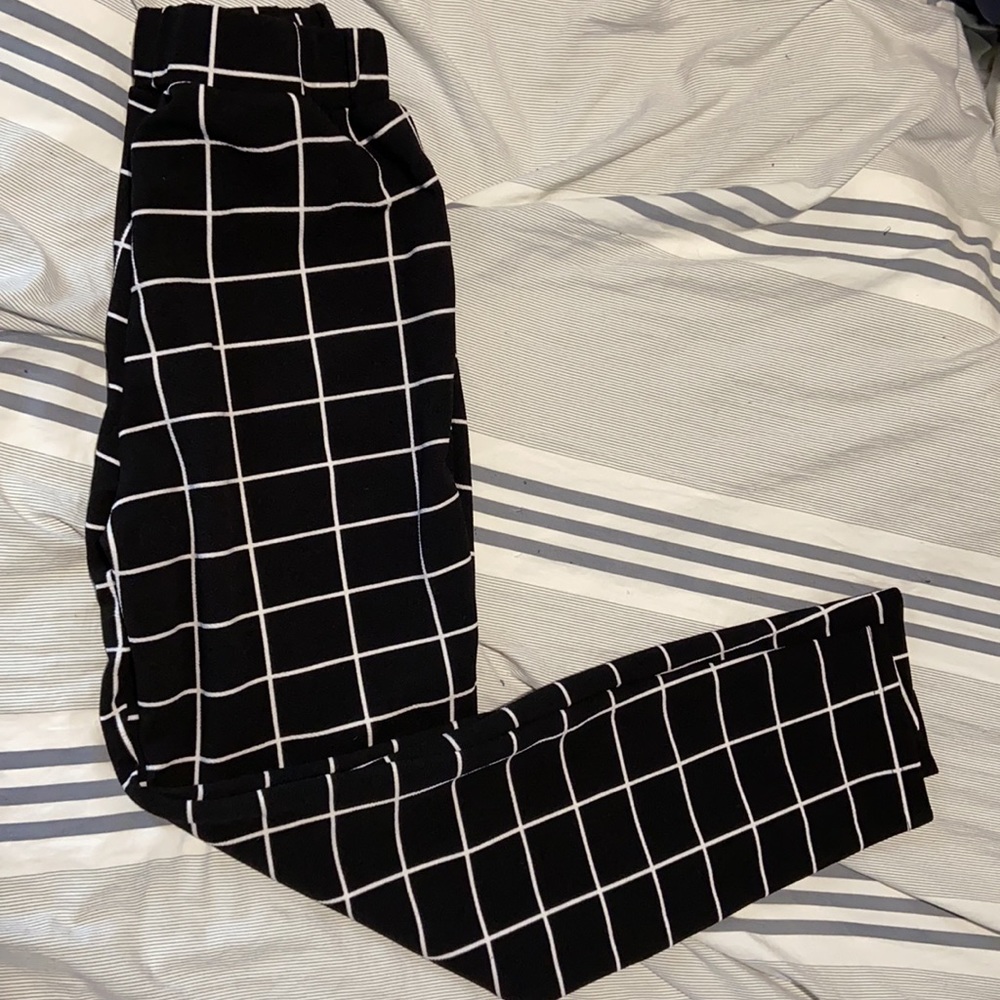 Shein Black Criss Cross Dress Pants